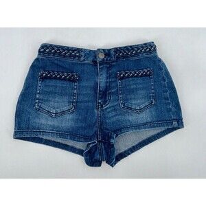 Women's House Of Harlow Hi Rise Braided Detail Trim Short Size 26